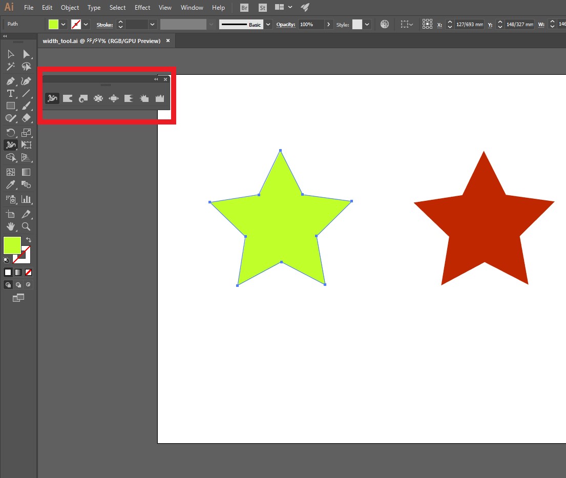 آموزش ابزار width tool در ایلوستریتور