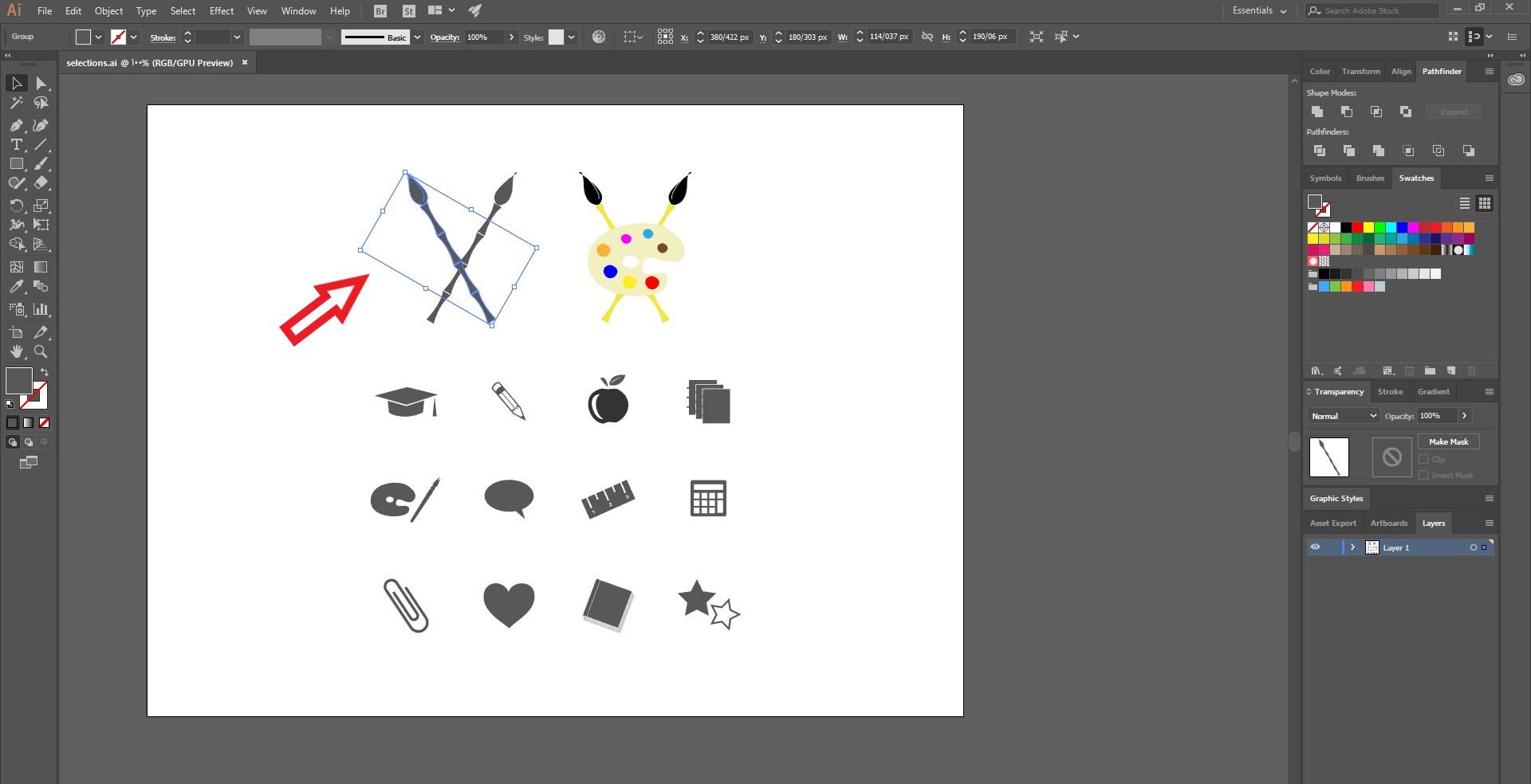 آموزش انتخاب اشیاء در ایلوستریتور آموزش انتخاب اشیاء در ایلوستریتور