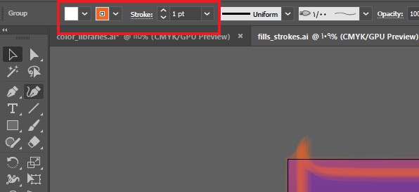 مفهوم fill و stroke در ایلوستریتور