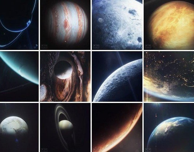 مجموعه مدل سه بعدی سیارات منظومه شمسی