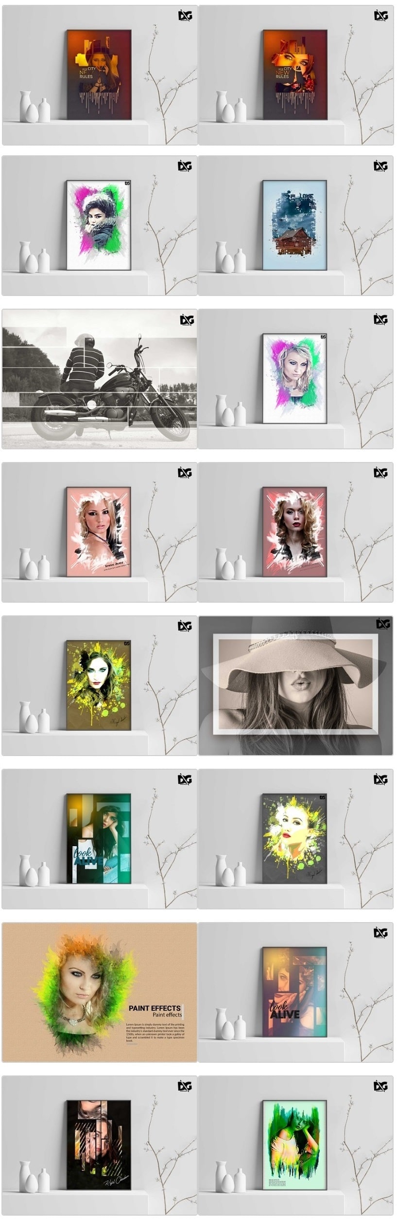 پکیج 20 قالب هنری کمیاب و خاص با افکت های دیدنی