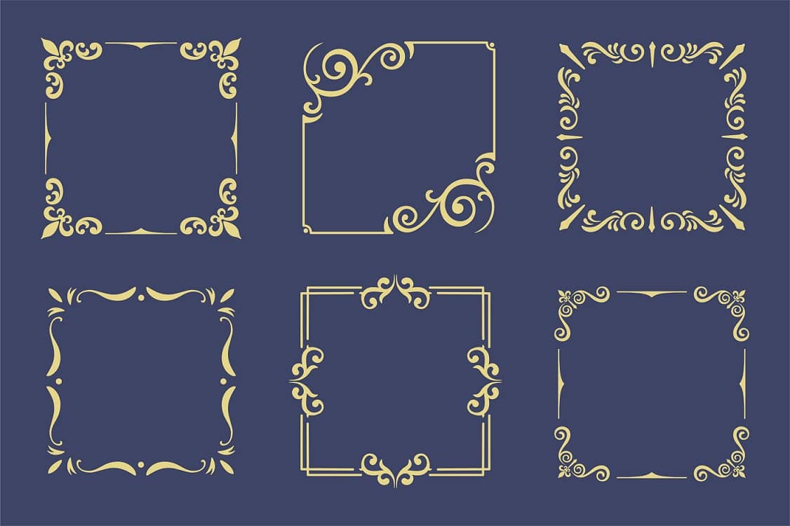 وکتور تذهیب با زمینه سرمه ای