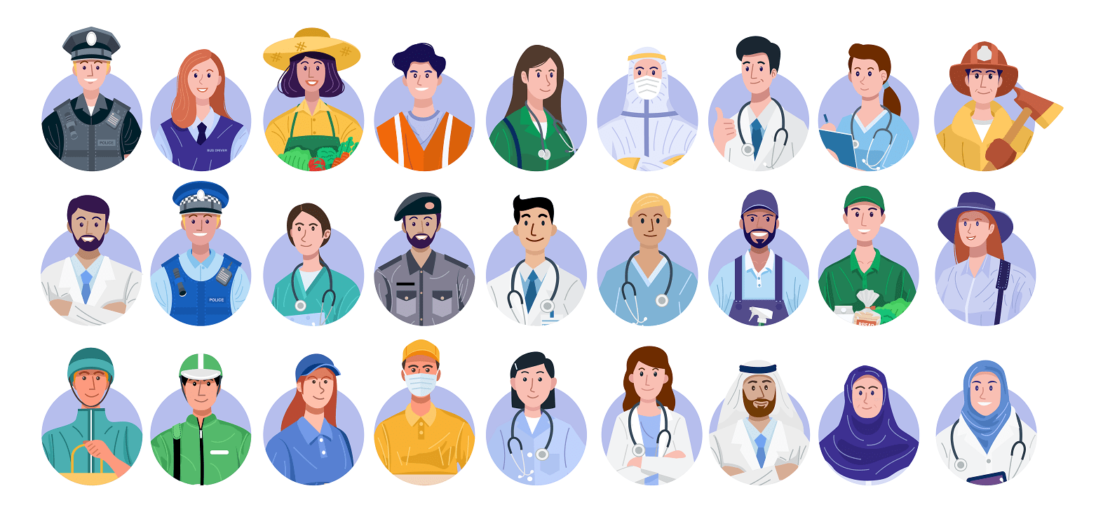 وکتور کاراکتر مشاغل مختلف وکتور کاراکتر مشاغل مختلف