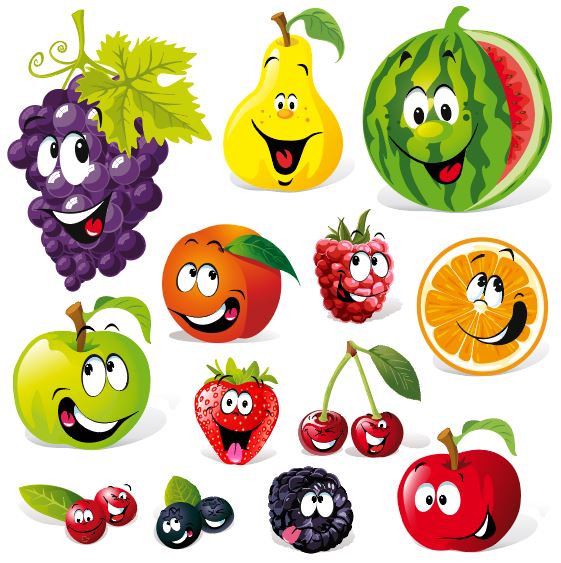 وکتور کاراکتر های میوه و سبزیجات