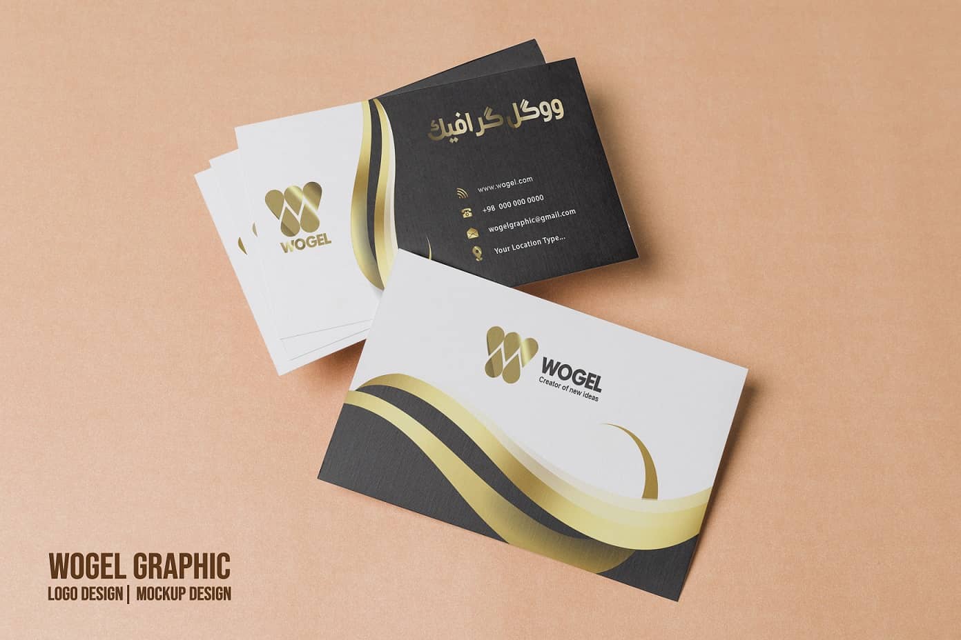 طرح لایه باز کارت ویزیت سفید طلایی طرح لایه باز کارت ویزیت سفید طلایی