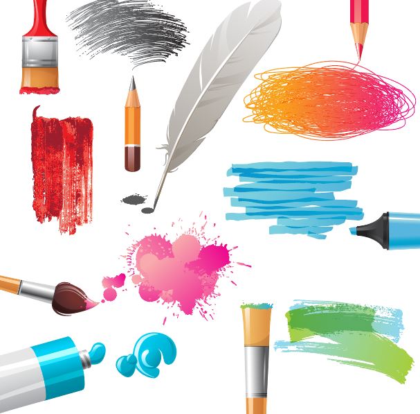 وکتور ابزار نقاشی و رنگ آمیزی